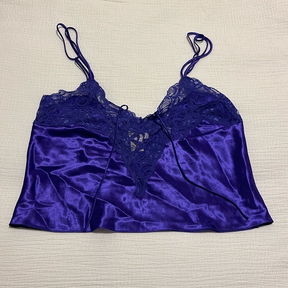 Victoria Secret VTG Y2K Gold Label Camisole Top Purple Fairy Sexy Feminine Lace